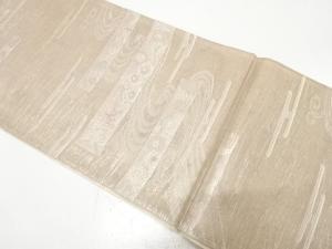 紗　流水に菊・菖蒲模様織り出し　袋帯